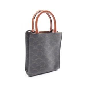 Celine Handbag Mini Black Brown Triomphe Vertical